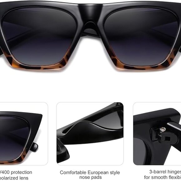 Trendy Oversized Square Cateye Polarized Sunglasses main image 4